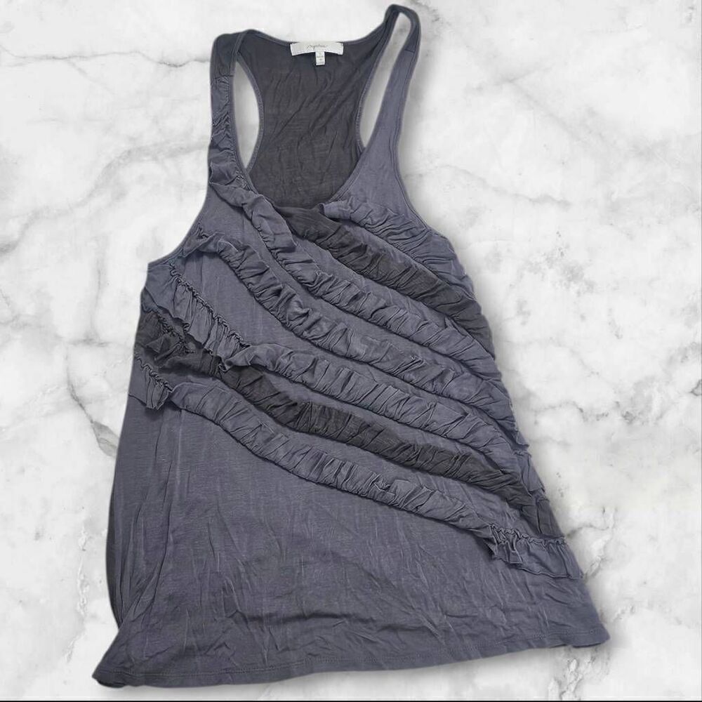 Mystree Gray Ruffle Tank Top Size Small